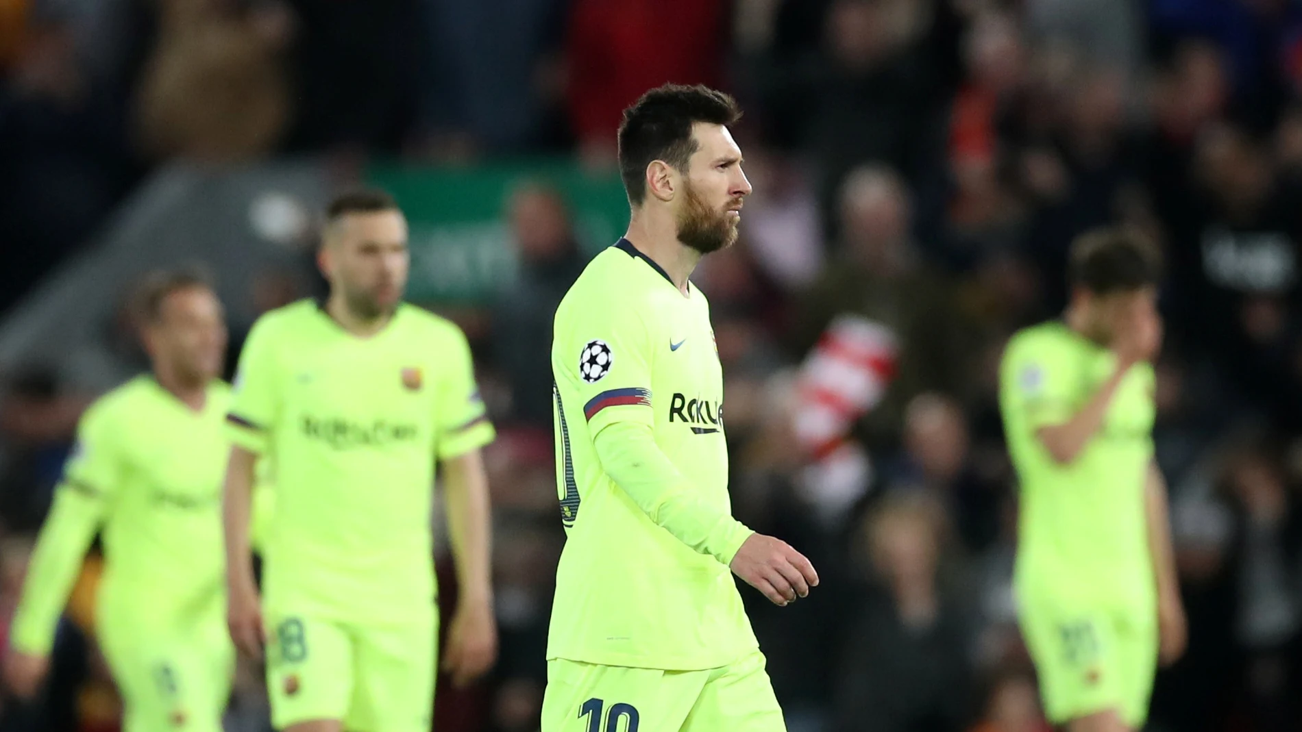 Leo Messi, tras la eliminación del Barça en Anfield Leo Messi, tras la eliminación del Barça en Anfield