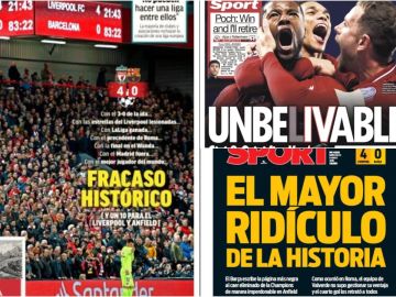 Portadas de prensa con la eliminación del Barcelona