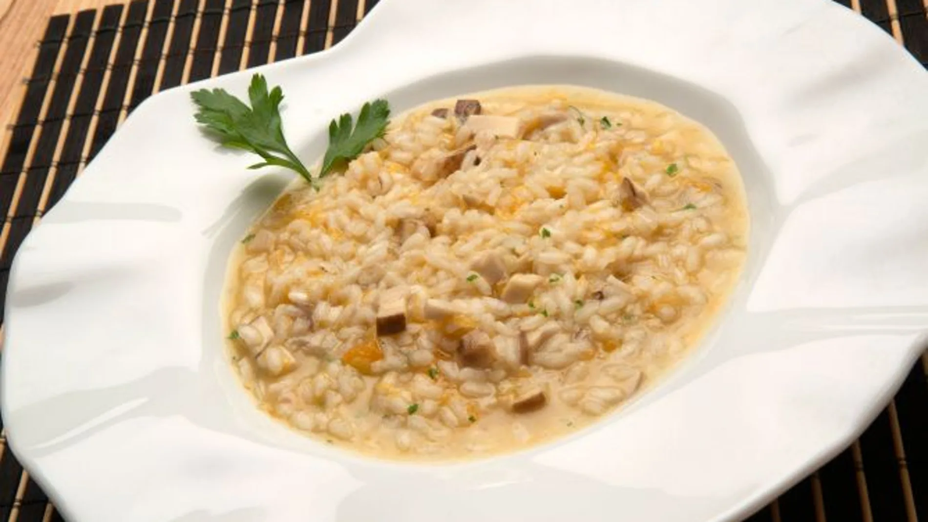 Arroz cremoso de boletus y calabaza