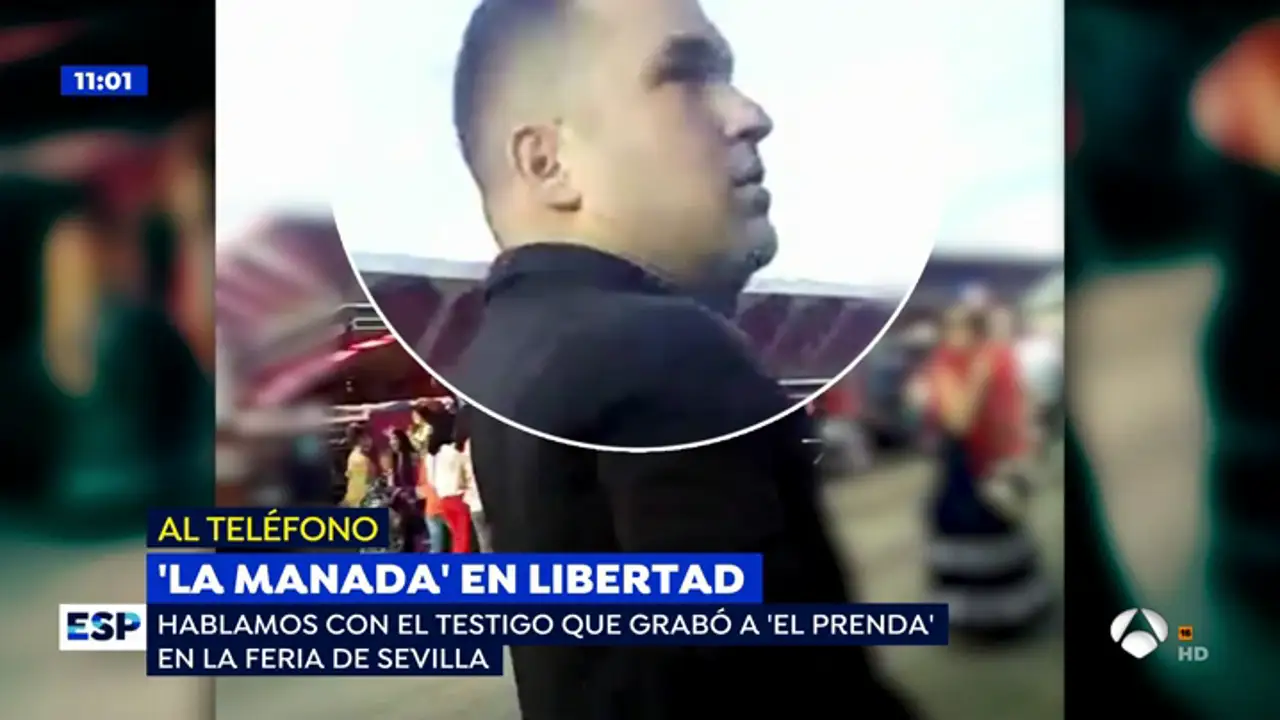 Las imágenes de 'el prenda', líder de 'La Manada', disfrutando de la feria de Sevilla entre aplausos