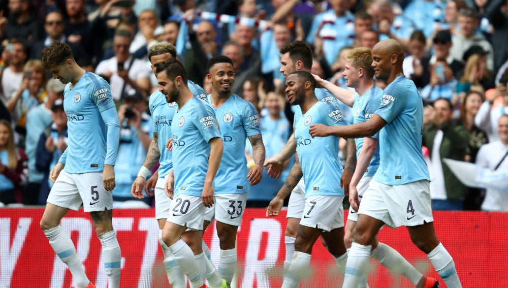 El Manchester City celebra un gol