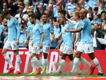 El Manchester City celebra un gol El Manchester City celebra un gol