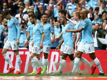 El Manchester City celebra un gol El Manchester City celebra un gol