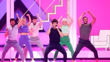 Miki Núñez durante su actuación en la gala final de Eurovisión 2019 Miki Núñez durante su actuación en la gala final de Eurovisión 2019