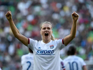 Hegerberg celebra un gol Hegerberg celebra un gol