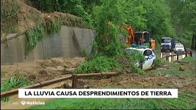 El mal tiempo deja desprendimientos de rocas y caídas de árboles en Guipúzcoa