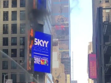 Incendio en un cartel de Time Square