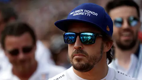 Fernando Alonso, en el trazado de Indianápolis Fernando Alonso, en el trazado de Indianápolis