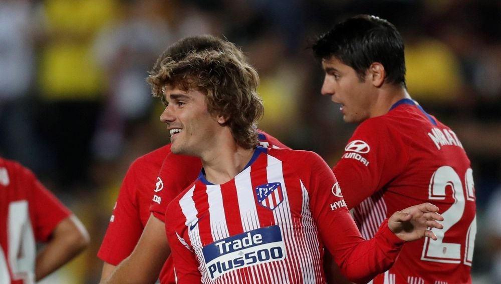 Griezmann celebra su último gol con el Atlético de Madrid