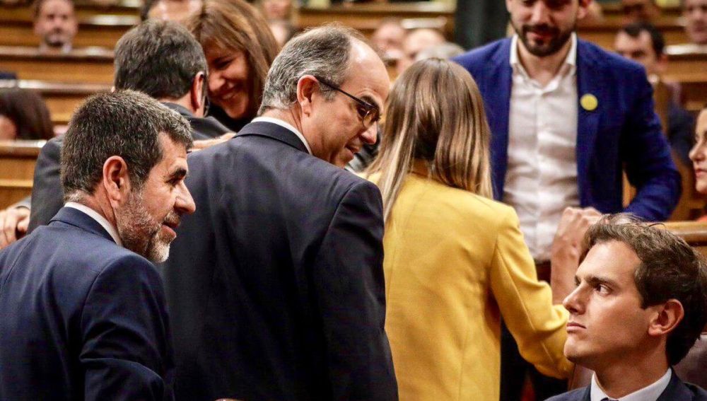 Albert Rivera, Jordi Sànchez y Jordi Turull
