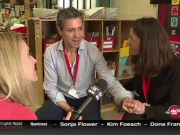 Dos profesores españoles han ganado el Crystal Apple Award, un premio que honra la excelencia en el campo de la educación. Dos profesores españoles han ganado el Crystal Apple Award, un premio que honra la excelencia en el campo de la educación.