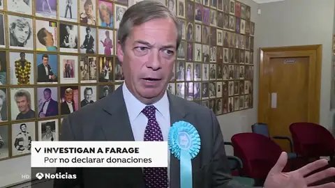 Nigel Farage, investigado por no declarar 500.000 euros procedentes de un multmillonario 'pro-brexit' Nigel Farage, investigado por no declarar 500.000 euros procedentes de un multmillonario 'pro-brexit'