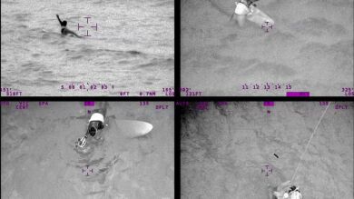 La Armada de Chile muestra el vídeo del rescate de una windsurfista que llevaba más de 8 horas a la deriva