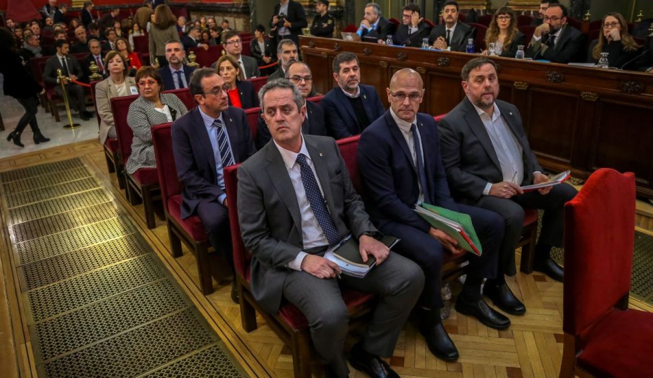 Los líderes independentistas en el juicio del 'procés' celebrado en el Tribunal Supremo. Los líderes independentistas en el juicio del 'procés' celebrado en el Tribunal Supremo.
