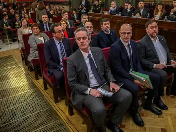 Los líderes independentistas en el juicio del 'procés' celebrado en el Tribunal Supremo. Los líderes independentistas en el juicio del 'procés' celebrado en el Tribunal Supremo.