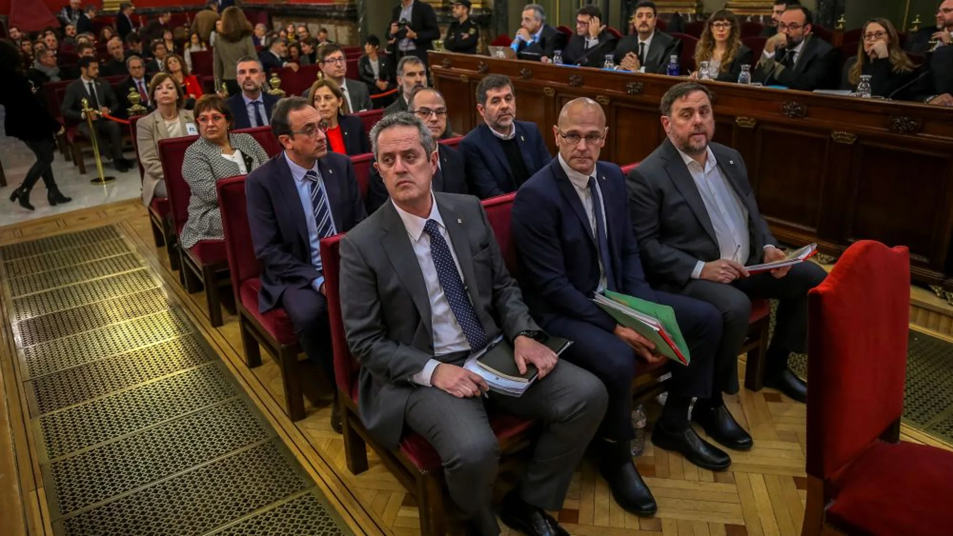 Los líderes independentistas en el juicio del 'procés' celebrado en el Tribunal Supremo. Los líderes independentistas en el juicio del 'procés' celebrado en el Tribunal Supremo.