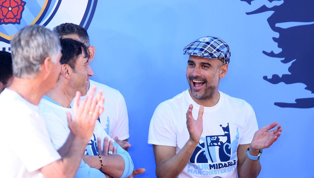 Pep Guardiola, en la celebración del Manchester City