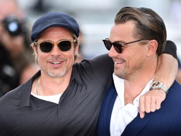 Brad Pitt y Leonardo DiCaprio en Cannes