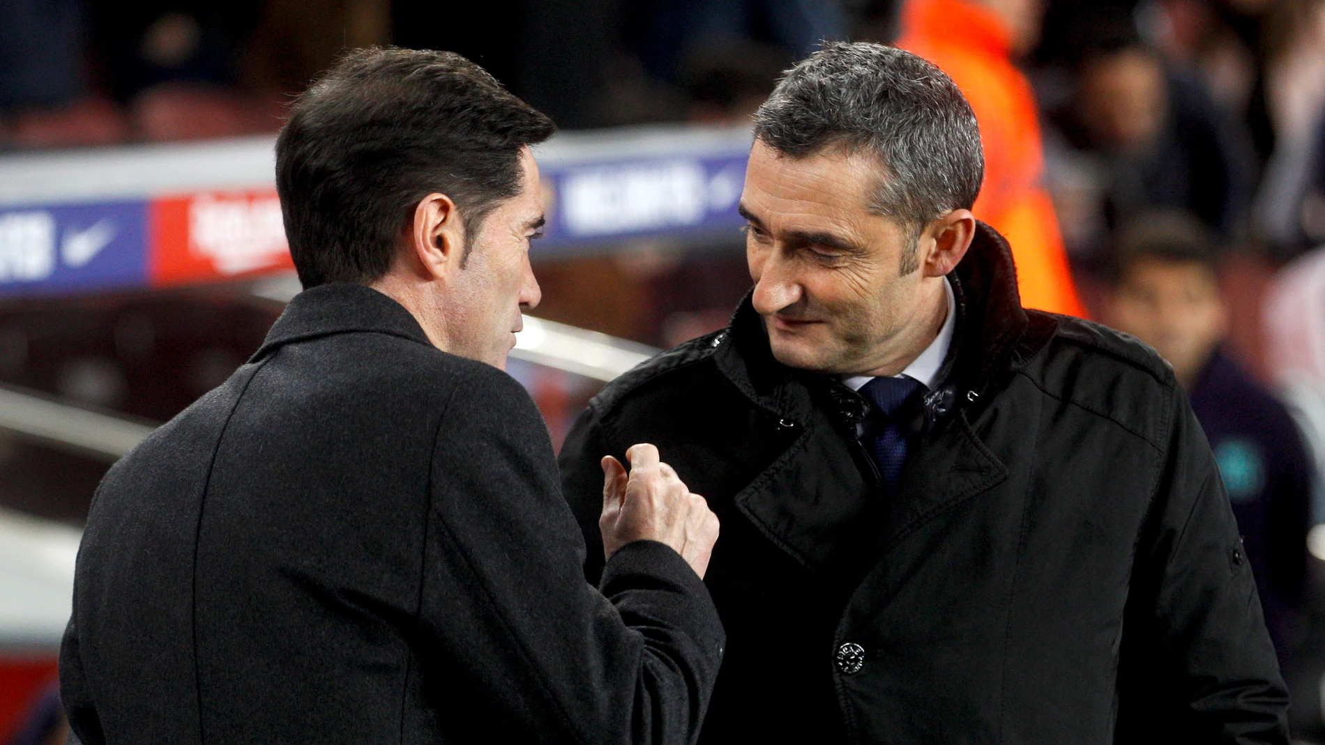 Marcelino y Valverde se saludan Marcelino y Valverde se saludan