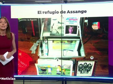 todo el material que guardaba Julian Assange en la embajada de Ecuador en Londres: todo el material que guardaba Julian Assange en la embajada de Ecuador en Londres:
