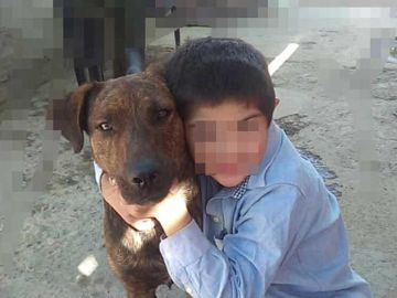 El perro Fido con el peque&ntilde;o Mart&iacute;n