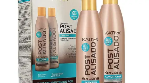 Kativa Post Alisado, Kit Champú y Acondicionador sin Sal 5 must de belleza