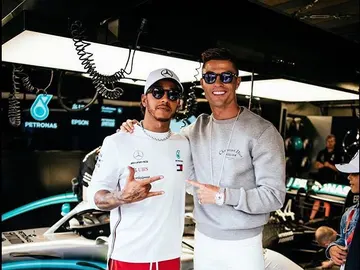 Lewis Hamilton y Cristiano Ronaldo Lewis Hamilton y Cristiano Ronaldo