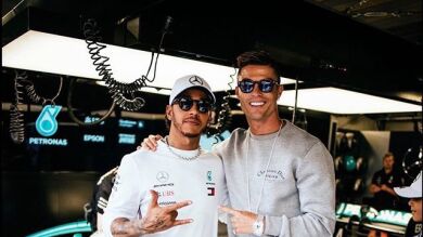 Cristiano Ronaldo y Hamilton, encuentro de campeones en el asfalto del GP de Mónaco