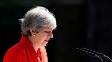 Theresa May en su declaración de anunciar que dimitirá el próximo 7 de junio