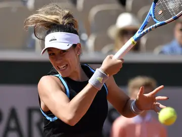 Garbiñe Muguruza ejecuta un drive ante Taylor Townsend Garbiñe Muguruza ejecuta un drive ante Taylor Townsend
