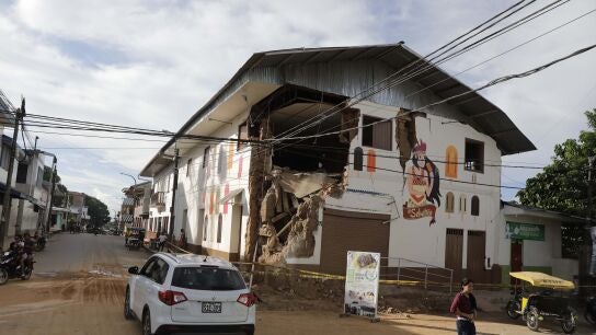 Una vivienda afectada por el terremoto en Per&uacute;