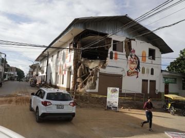 Una vivienda afectada por el terremoto en Perú