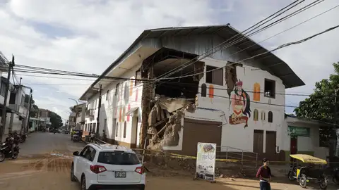 Una vivienda afectada por el terremoto en Perú Una vivienda afectada por el terremoto en Perú