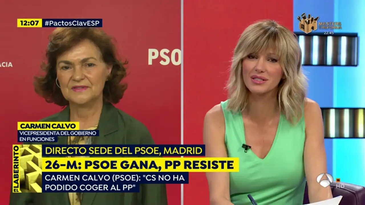 Carmen Calvo: "Nadie entiende que Rivera diga que sí a Vox y no pueda ir con los socialistas"