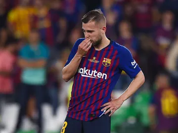 Jordi Alba lamenta un gol en contra con el Barcelona Jordi Alba lamenta un gol en contra con el Barcelona