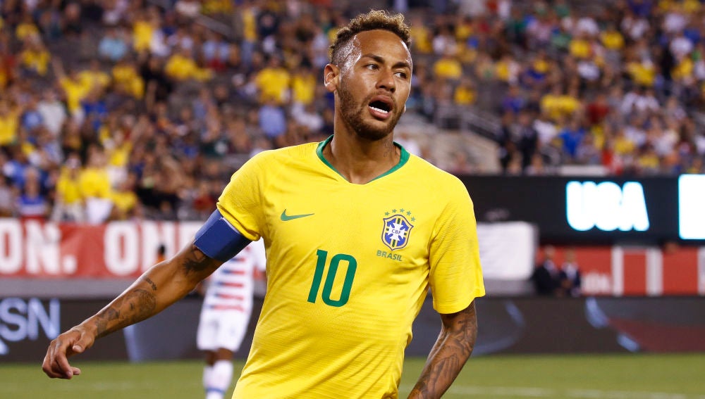 Neymar, durante un partido con Brasil