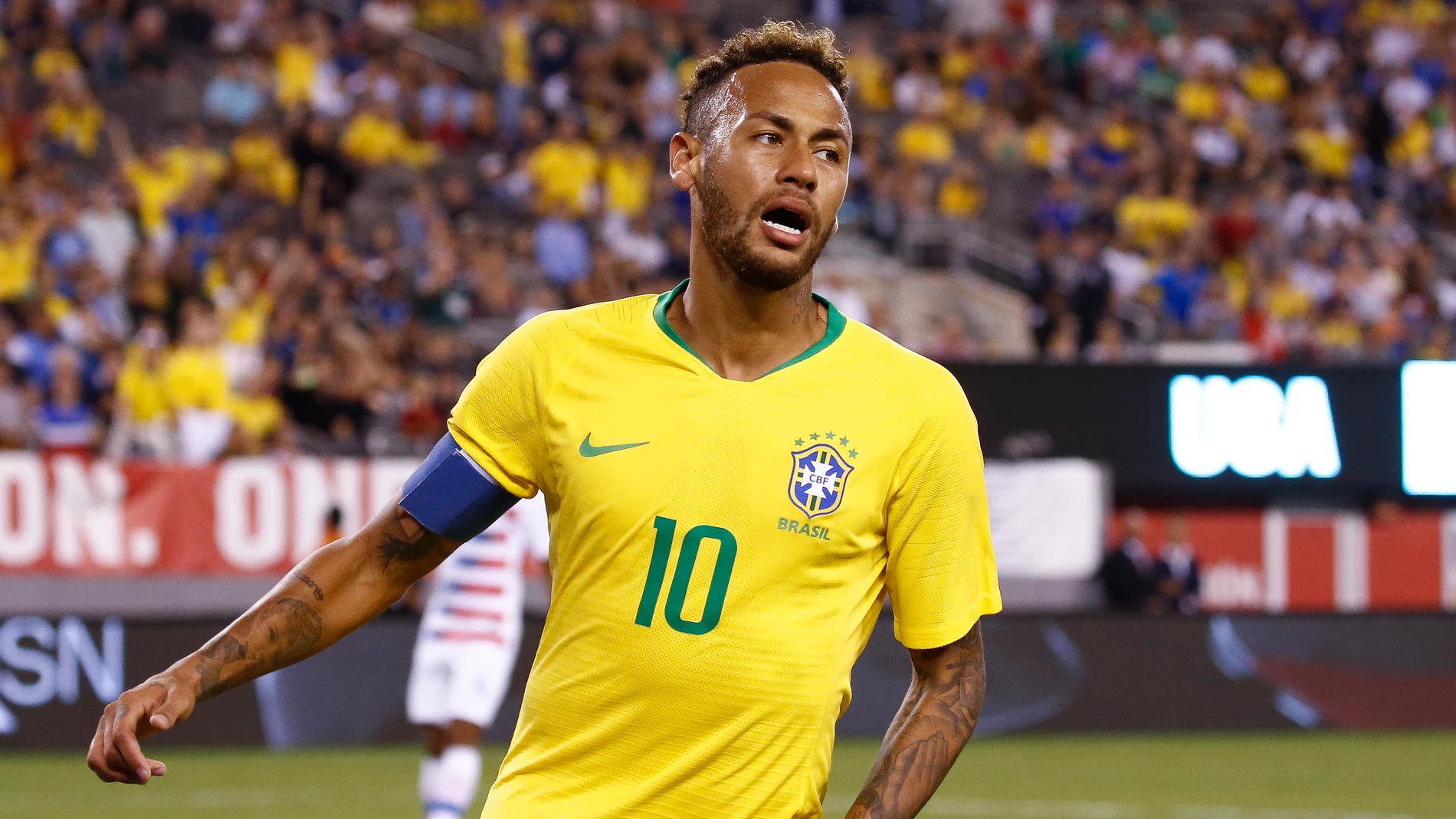 Neymar, durante un partido con Brasil Neymar, durante un partido con Brasil