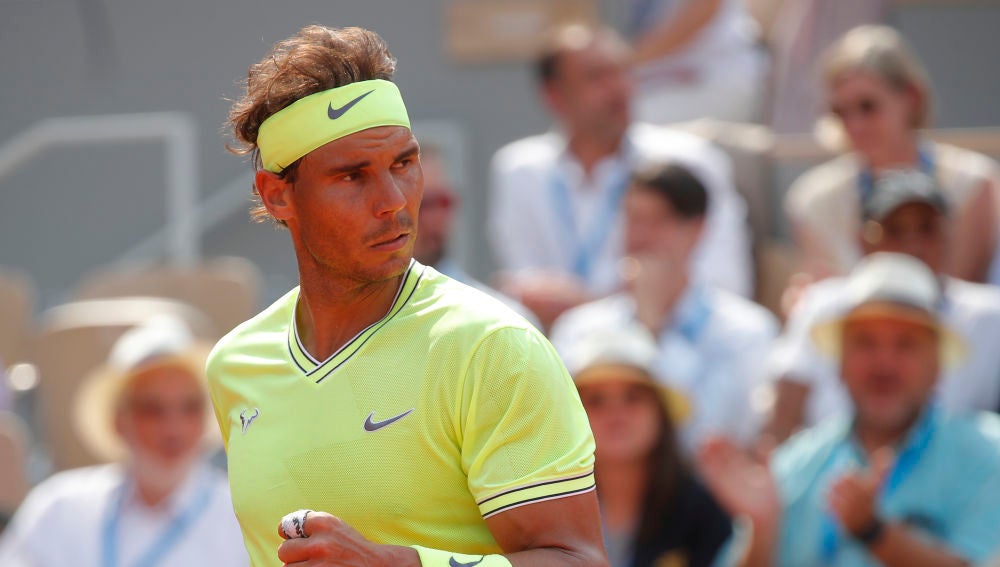 Rafa Nadal celebra un punto contra Nishikori