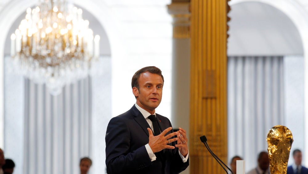 Emmanuel Macron, durante un discurso