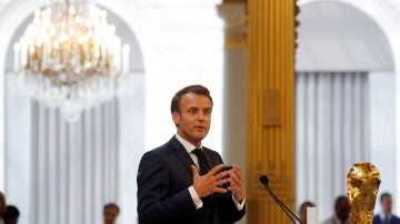 Emmanuel Macron, durante un discurso
