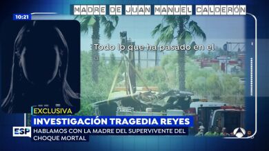 El dolor de la madre del superviviente en el accidente de Reyes: 