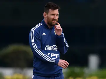 Leo Messi, durante un entrenamiento con Argentina Leo Messi, durante un entrenamiento con Argentina