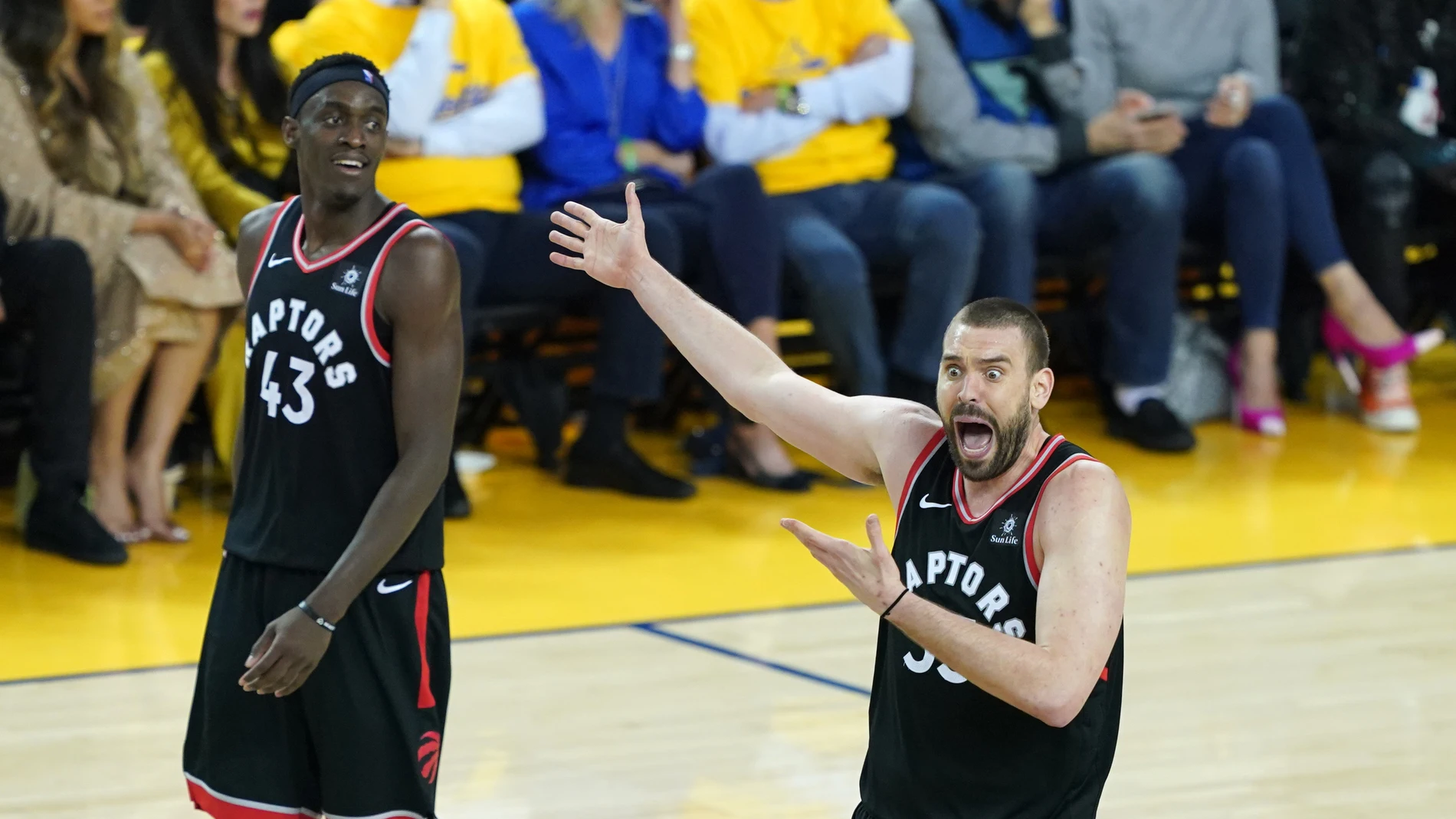 Marc Gasol y Siakam, en un partido de los Raptors Marc Gasol y Siakam, en un partido de los Raptors