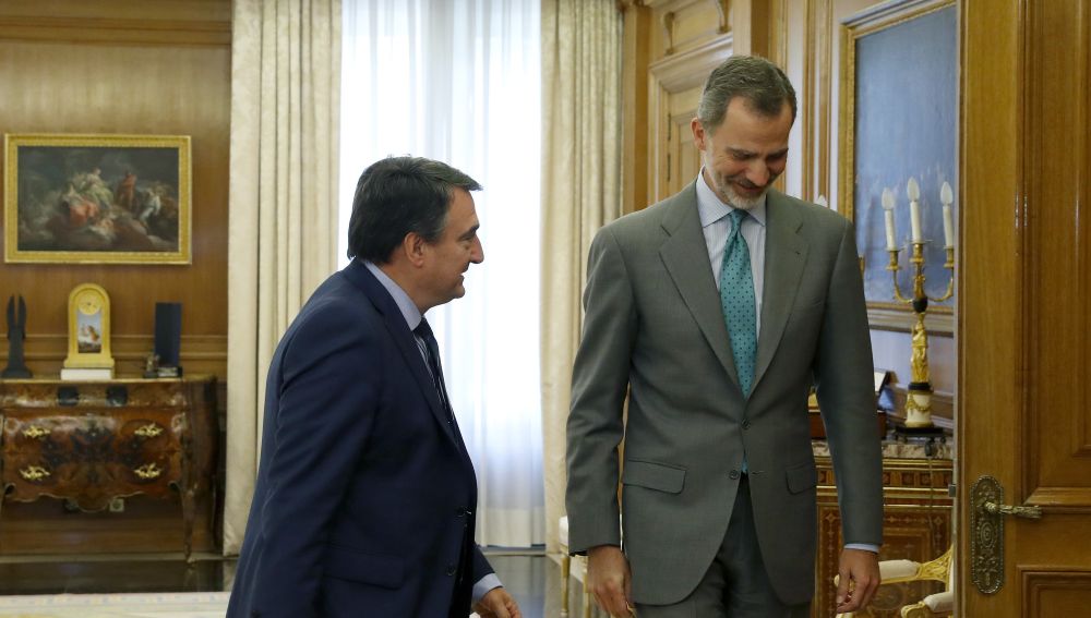 El rey Felipe VI recibe al portavoz del PNV en el Congreso, Aitor Esteban