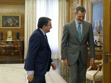 El rey Felipe VI recibe al portavoz del PNV en el Congreso, Aitor Esteban