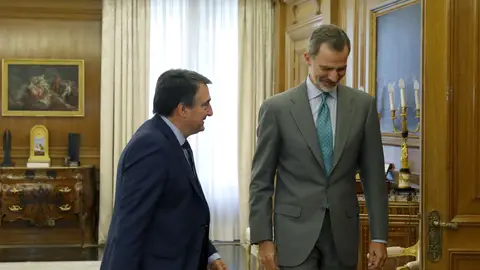 El rey Felipe VI recibe al portavoz del PNV en el Congreso, Aitor Esteban El rey Felipe VI recibe al portavoz del PNV en el Congreso, Aitor Esteban