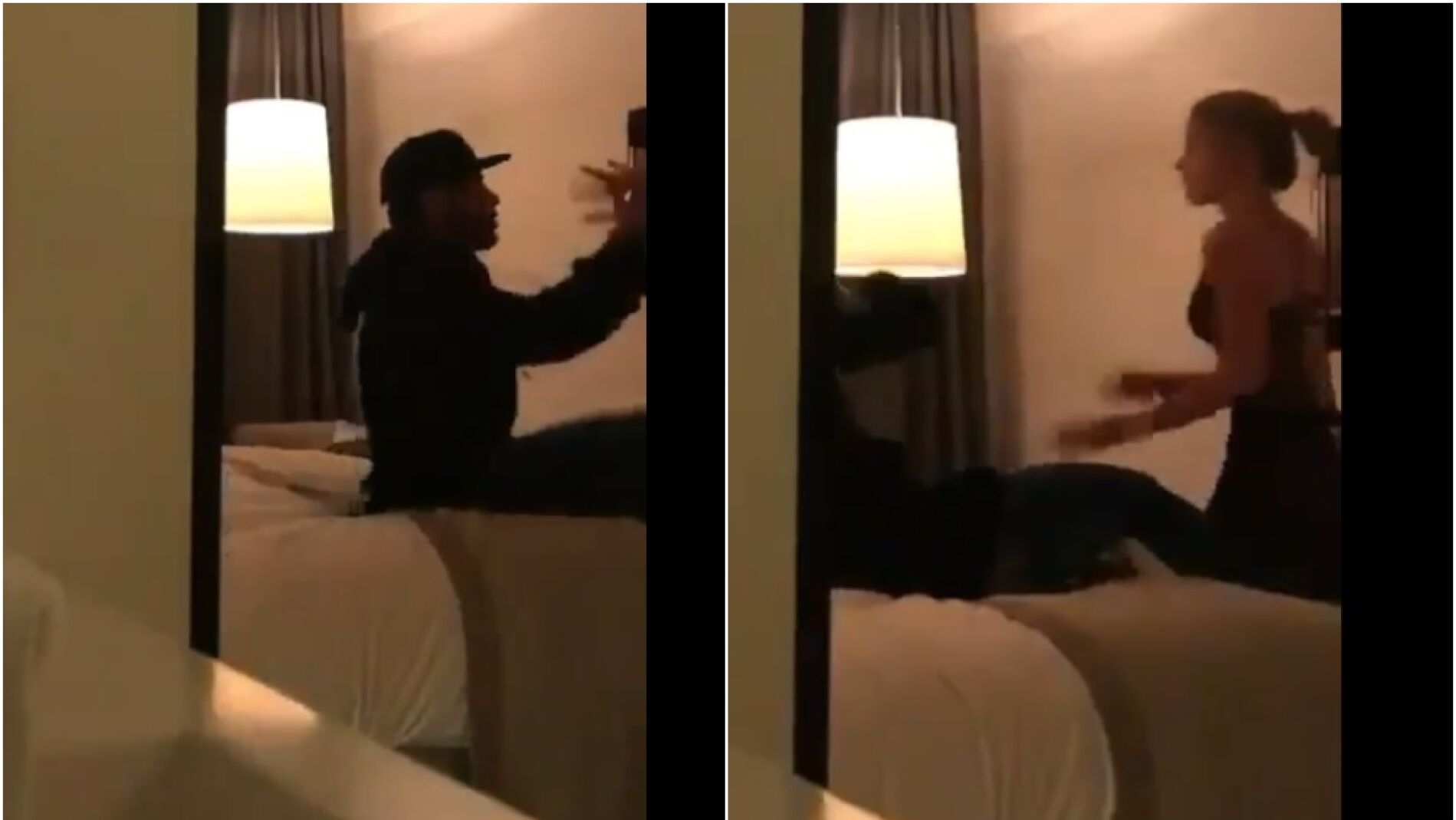 Neymar y la modelo Najila Trindade en un hotel