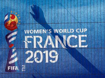Lona con el logotipo del Mundial de Francia de fútbol femenino Lona con el logotipo del Mundial de Francia de fútbol femenino