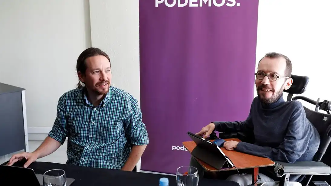 El líder de Podemos Pablo Iglesias, y Pablo Echenique exsecretarío de organización de Podemos El líder de Podemos Pablo Iglesias, y Pablo Echenique exsecretarío de organización de Podemos