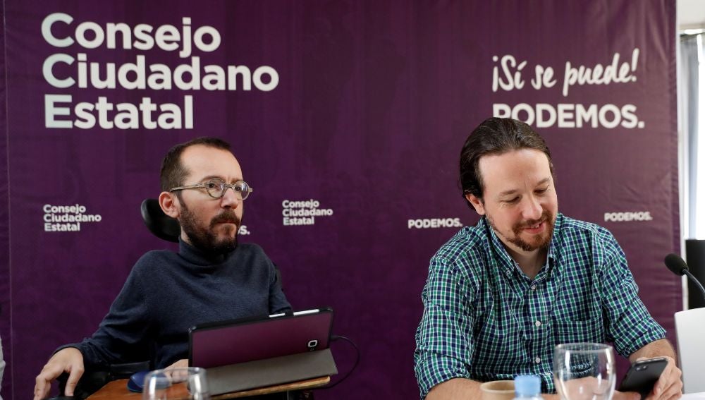 El líder de Podemos Pablo Iglesias, y Pablo Echenique